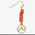 Breaking Waves Coral Gold
Bar Earrings
