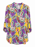 Dear Scarlett Curvy Lizzy Floral Paisley Wrinkle-Free Blouse