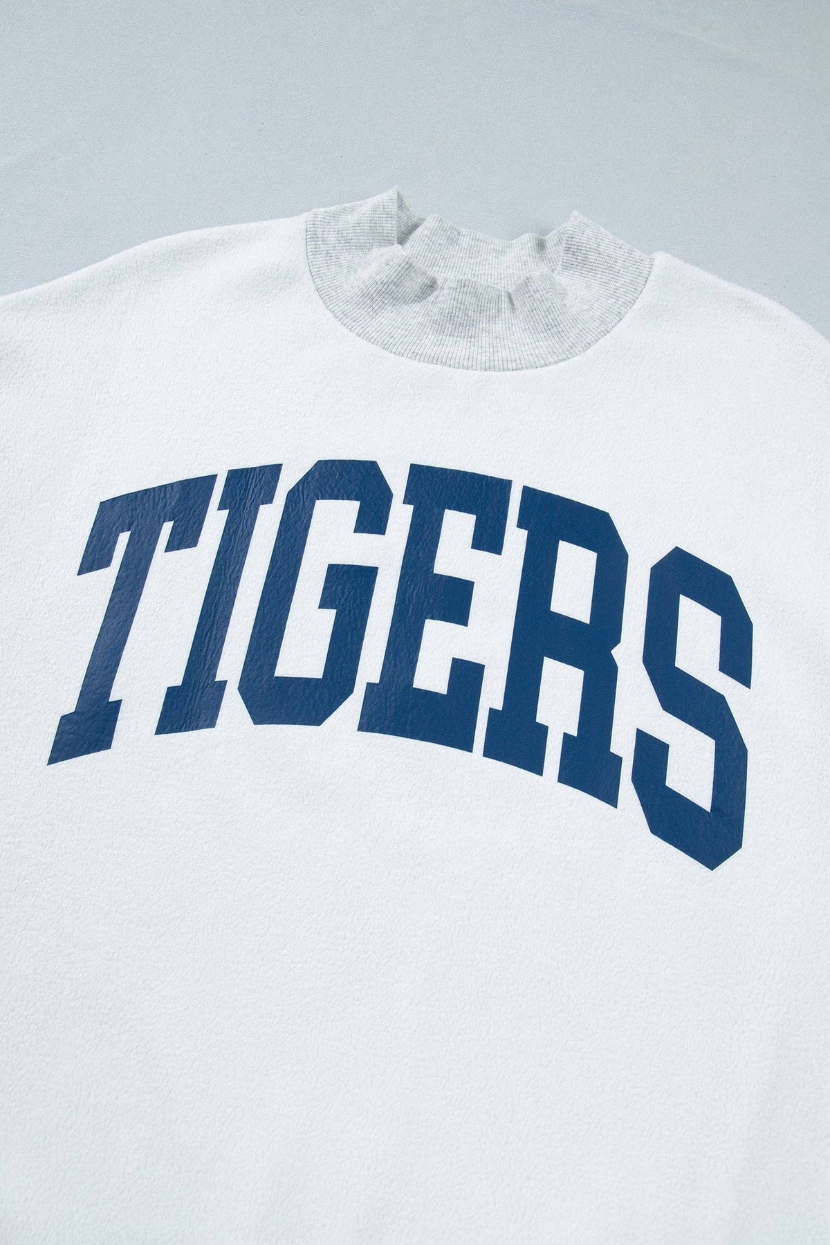 AU Tigers Reversible Game Day Mock Neck Sweatshirt: Light Grey / 65%Polyester+35%Cotton