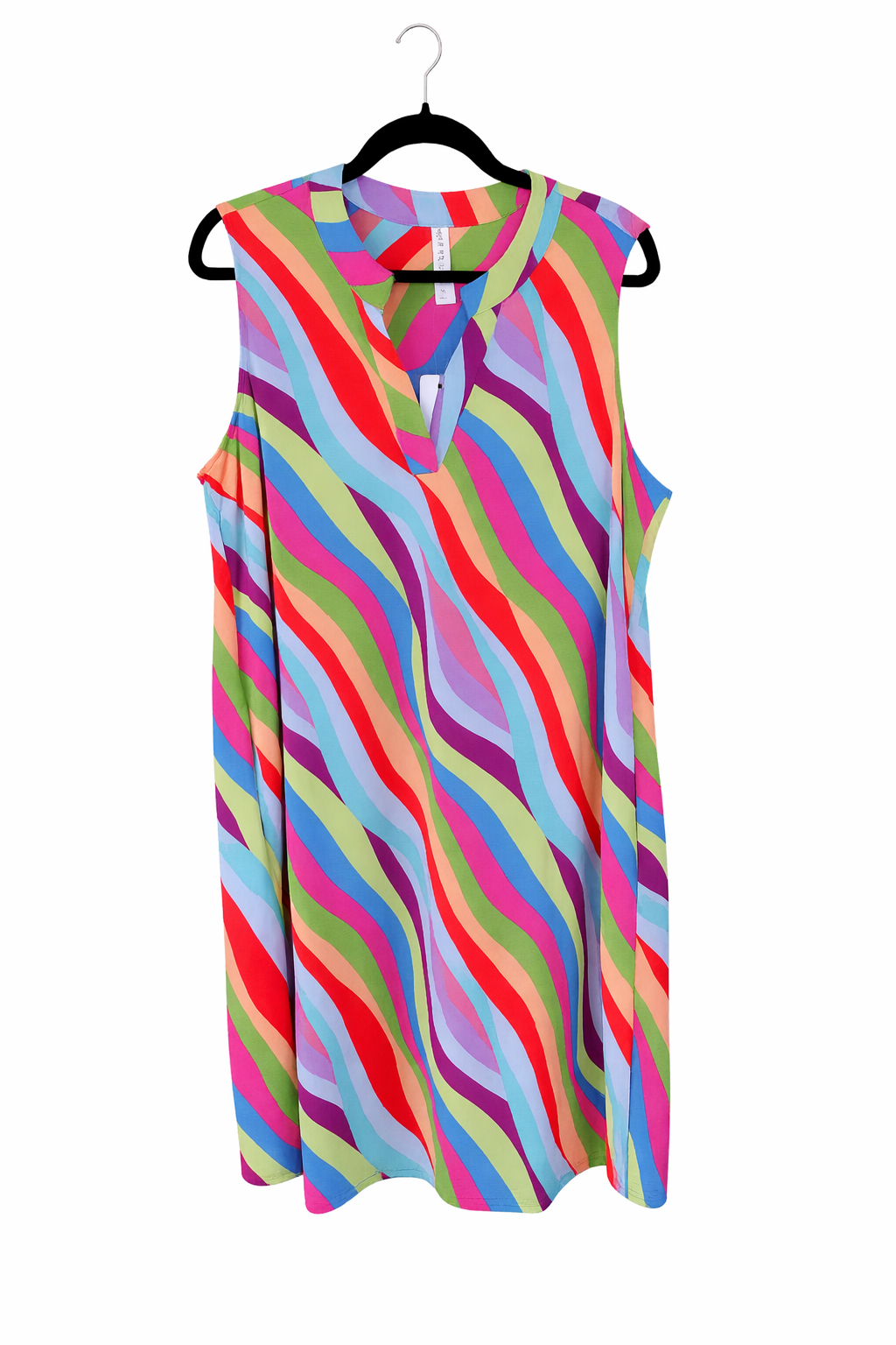 Plus Vibrant Wave Print Easy Dress