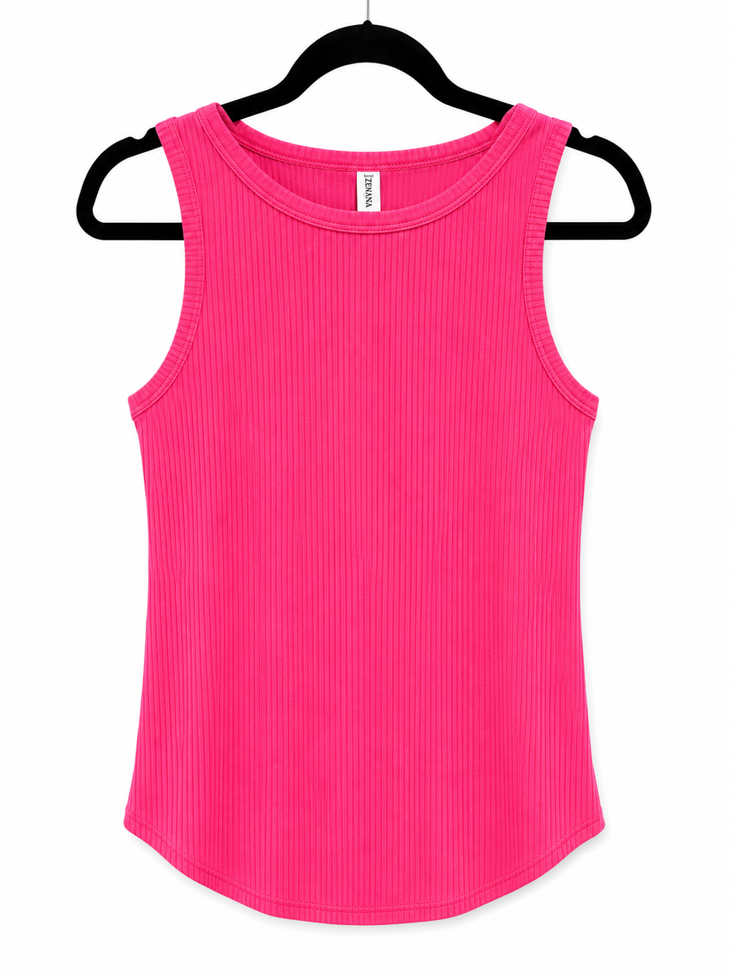 Hot Pink Ribbed Tank Top
