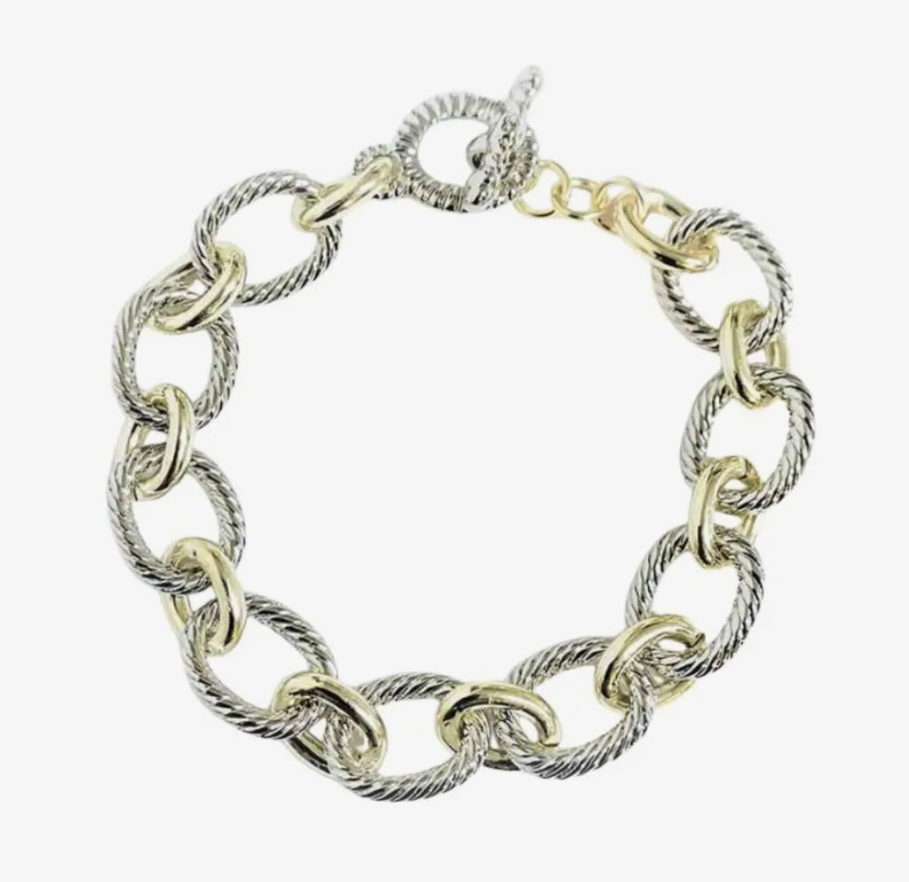 Mixed Metal Toggle Bracelet