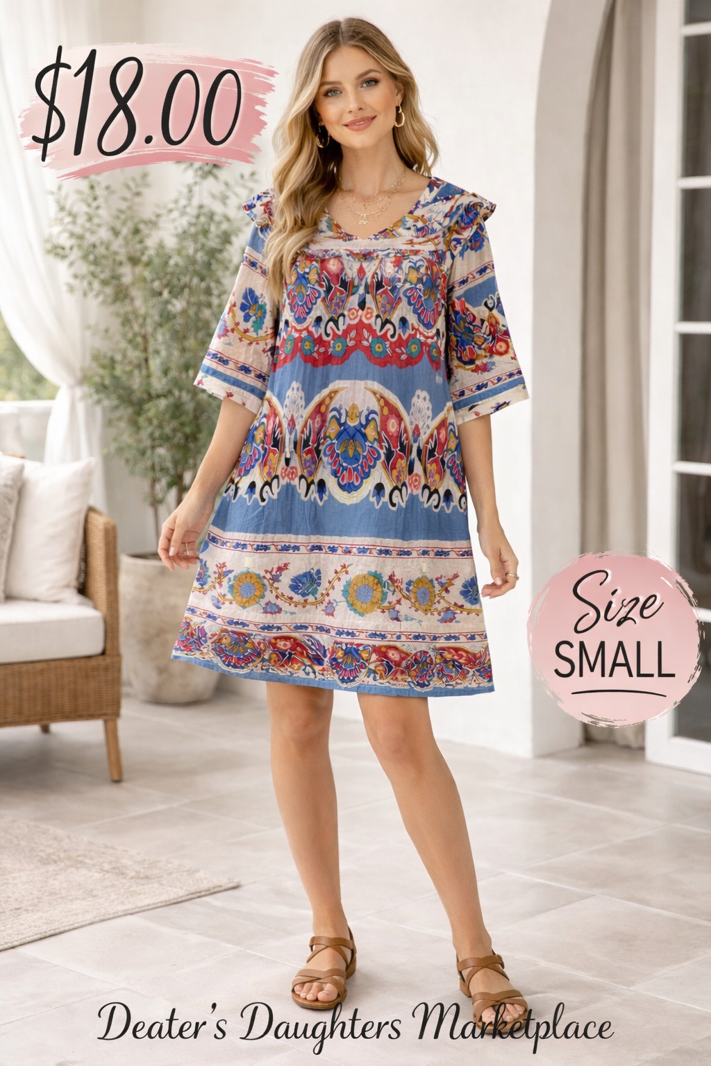 Umgee Boho Print Dress
