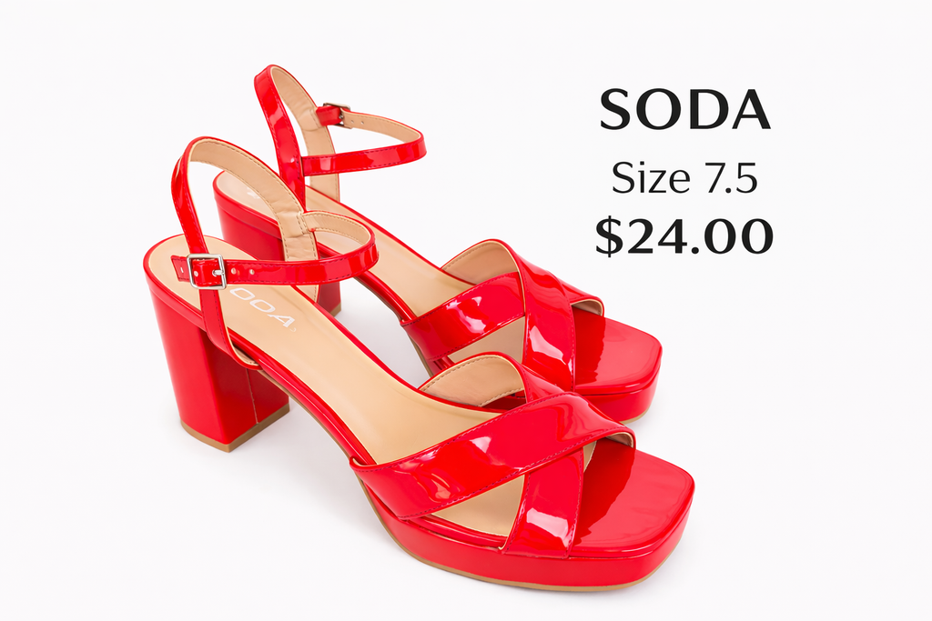 SODA RED PATENT HEELS