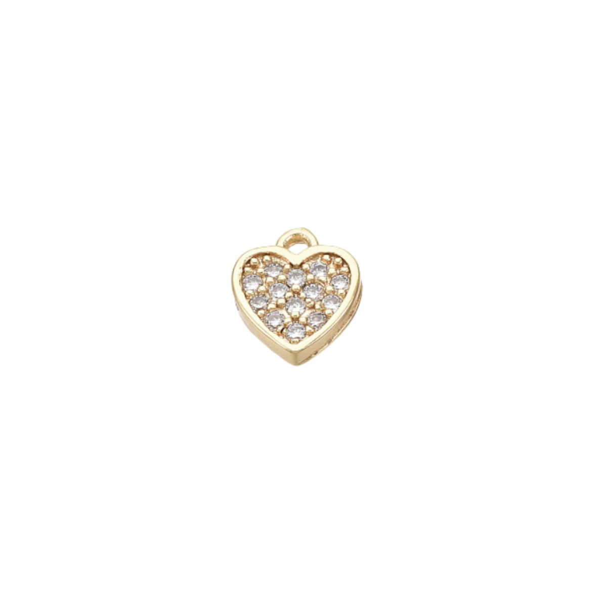 Gold Crystal Heart Charm