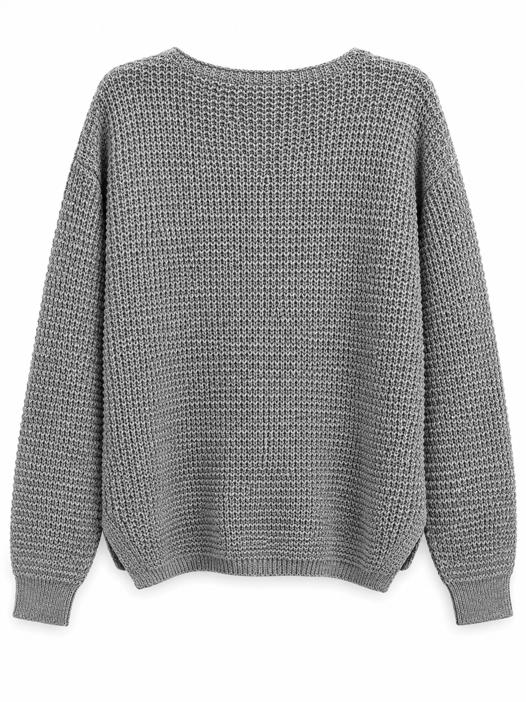 Cozy Days Waffle Knit Sweater – Gray