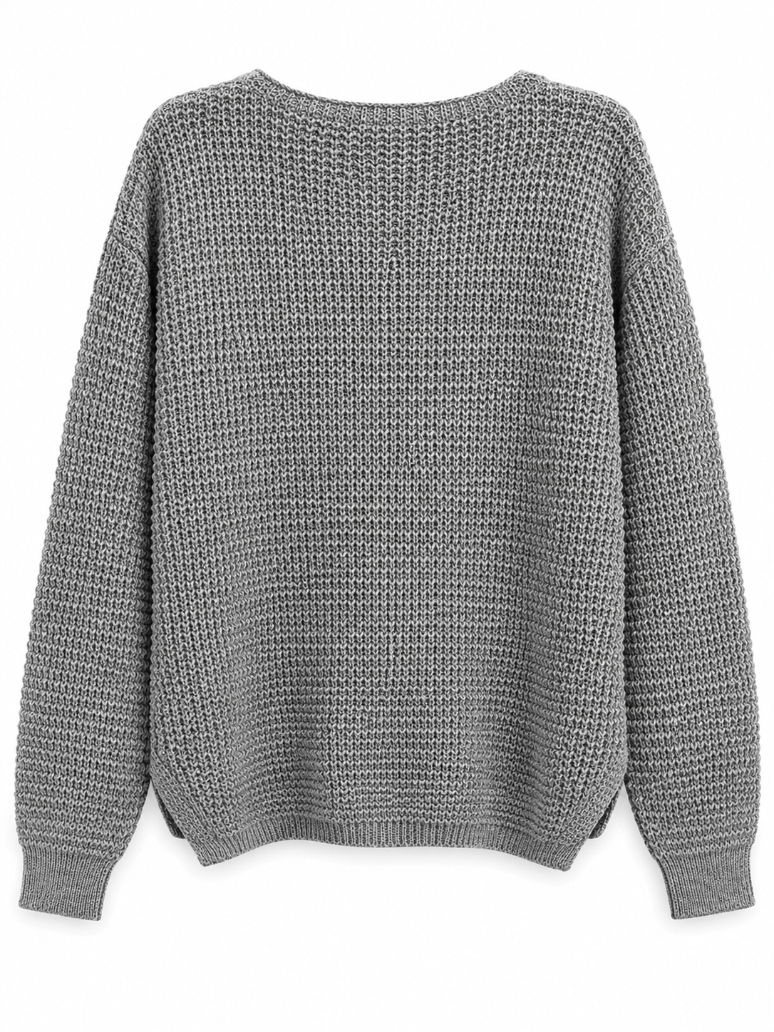 Cozy Days Waffle Knit Sweater – Gray