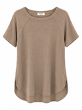 Everyday Ease Waffle Knit Tee – Mocha