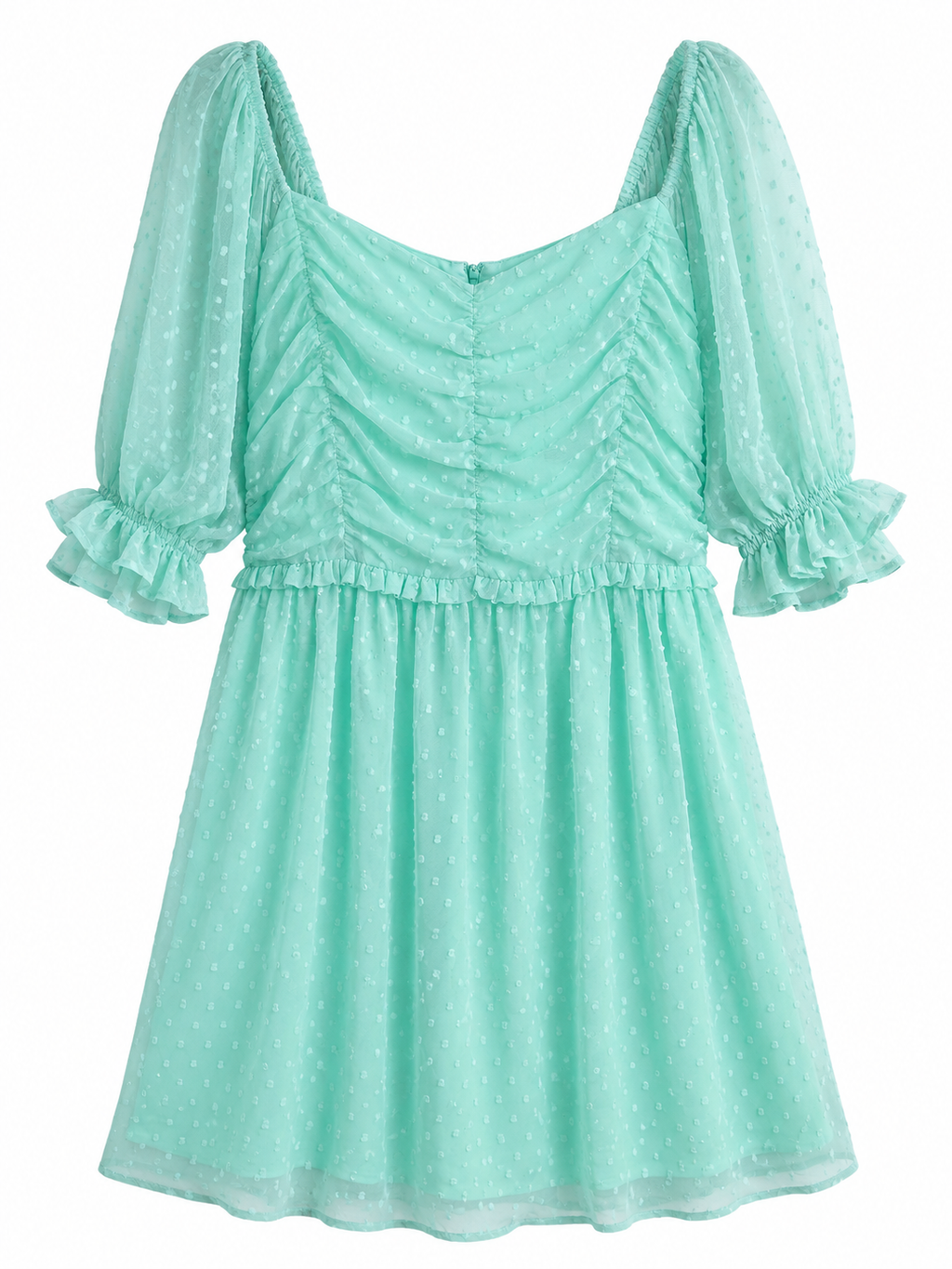 Andree by Unit Curvy Mint Swiss Dot Ruched Dress 💚