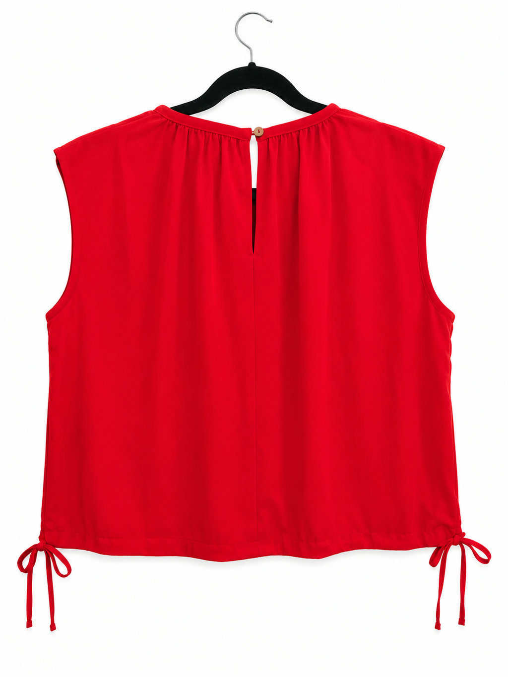 Zenana Red Hot Tie-Side Sleeveless Blouse