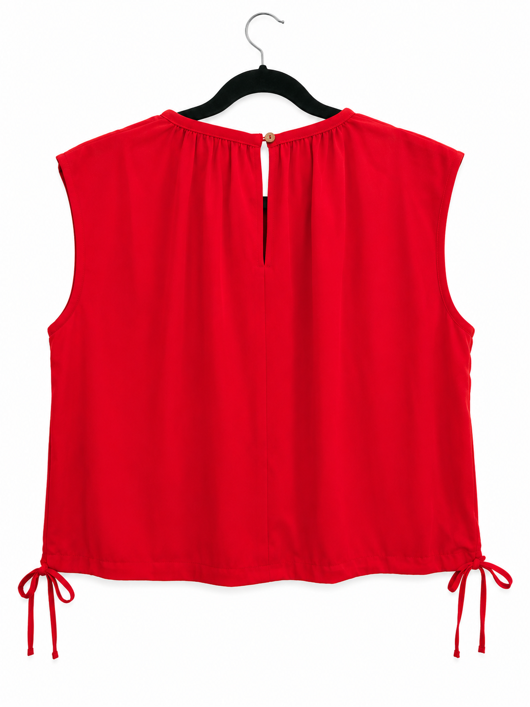 Zenana Red Hot Tie-Side Sleeveless Blouse