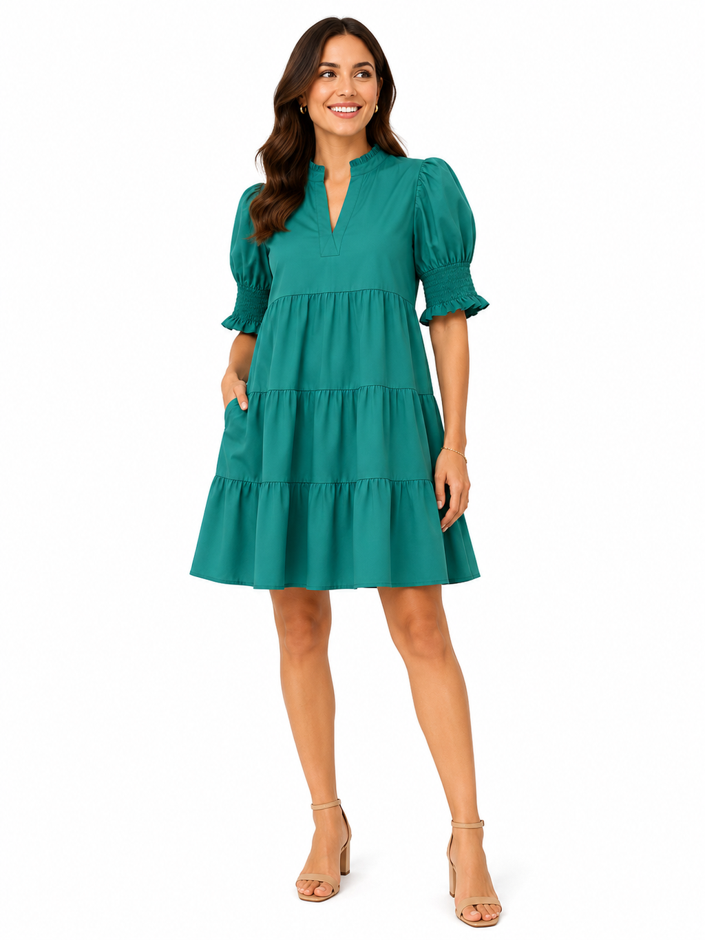 Teal Grace Tiered Dress