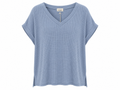Blue Skies Waffle Knit Top – Dusty Blue