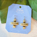Modern Grace Cross Earrings
