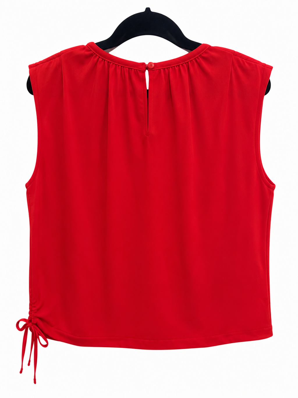 Zenana Red Hot Tie-Side Sleeveless Blouse
