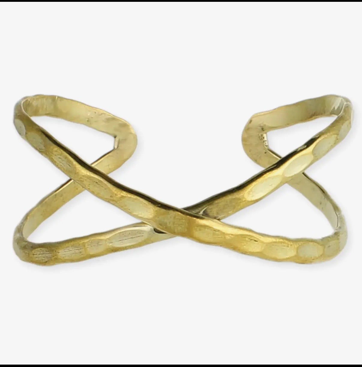Gold Hammered Crisscross
X Cuff
