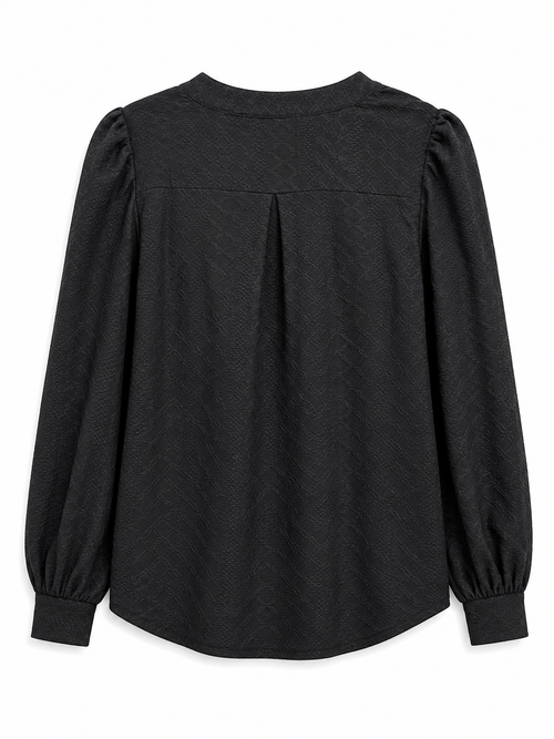 After Hours Puff Sleeve Blouse – Black