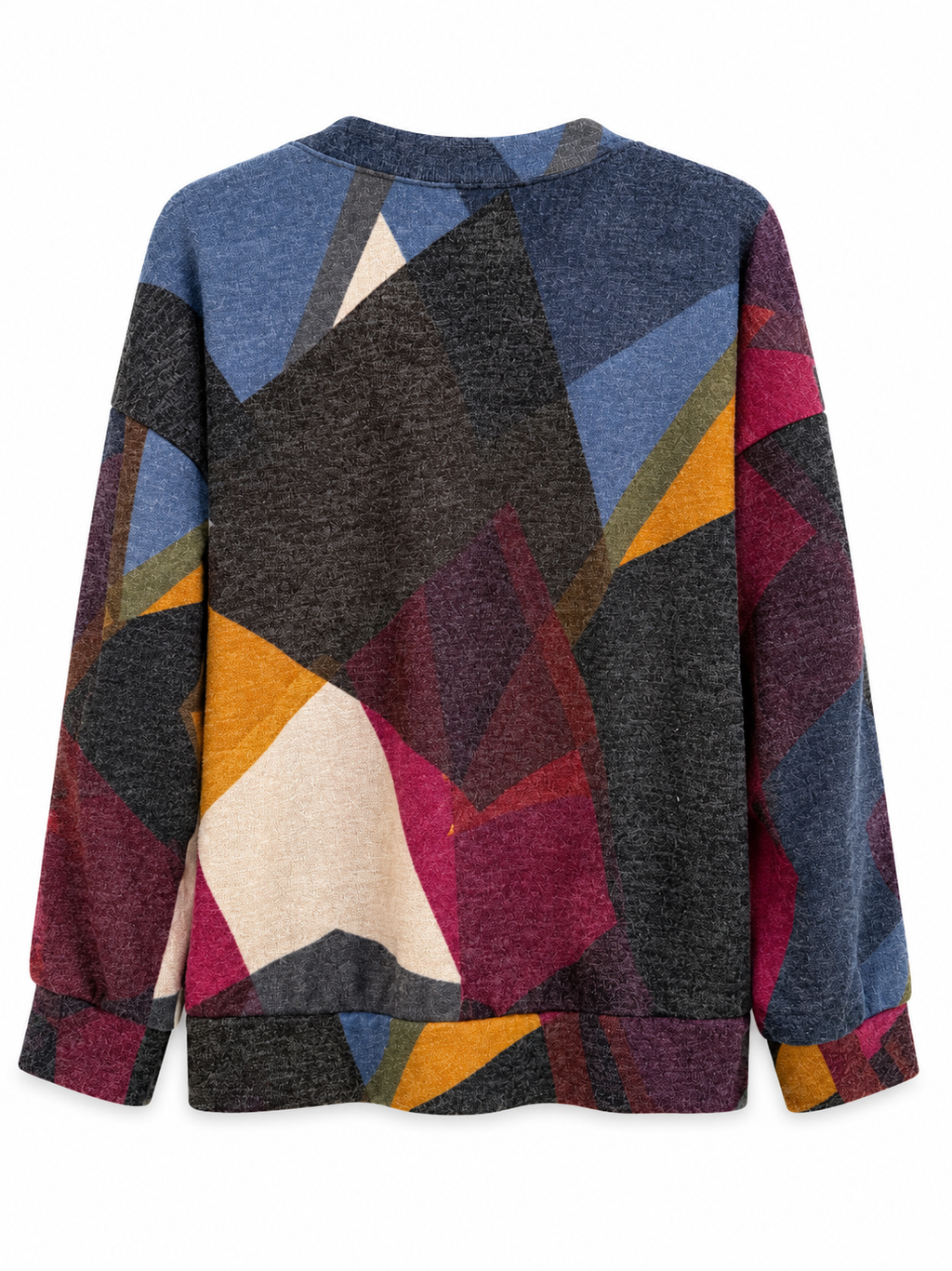 Geometric V-Neck Sweater