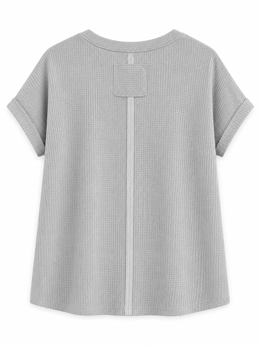 Pearl Gray Waffle Knit Top