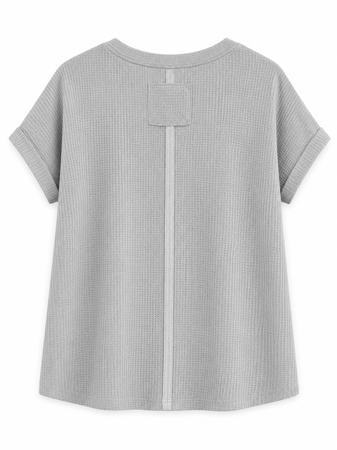 Pearl Gray Waffle Knit Top