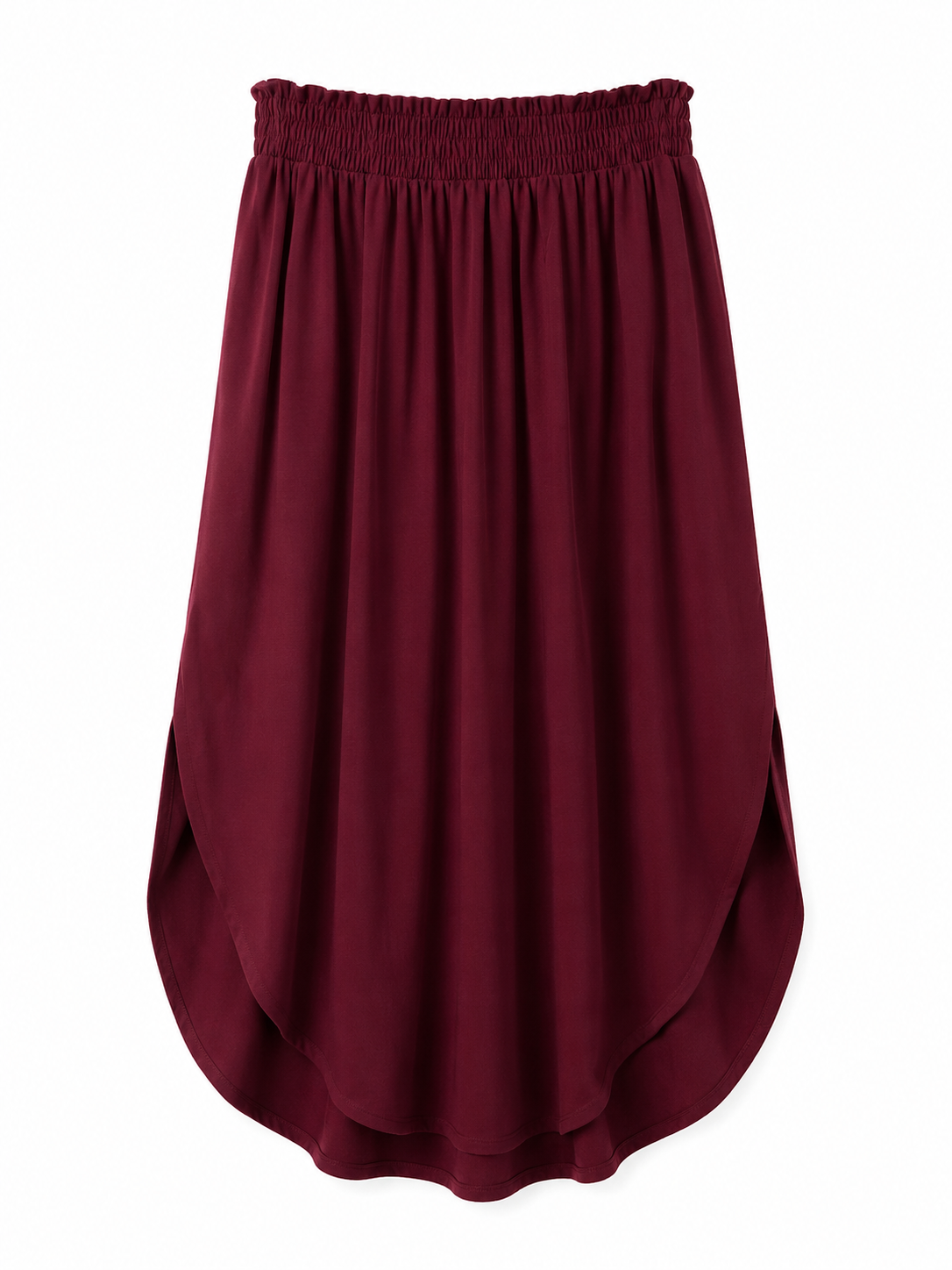 Burgundy Bliss Side Slit Maxi Skirt