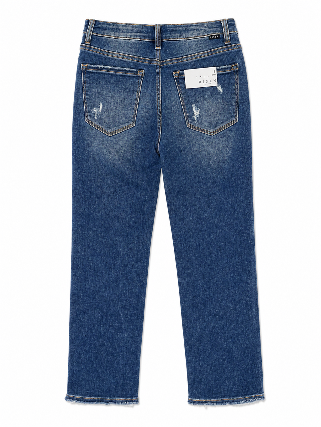 Risen Sequin Patch Distressed Cropped Wide Leg Jeans – Size 5/27