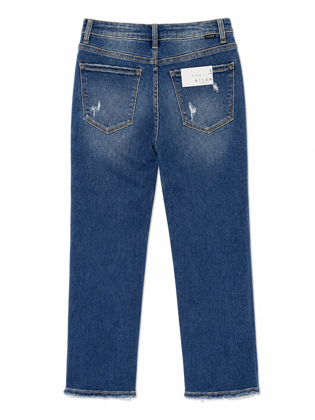 Risen Sequin Patch Distressed Cropped Wide Leg Jeans – Size 5/27