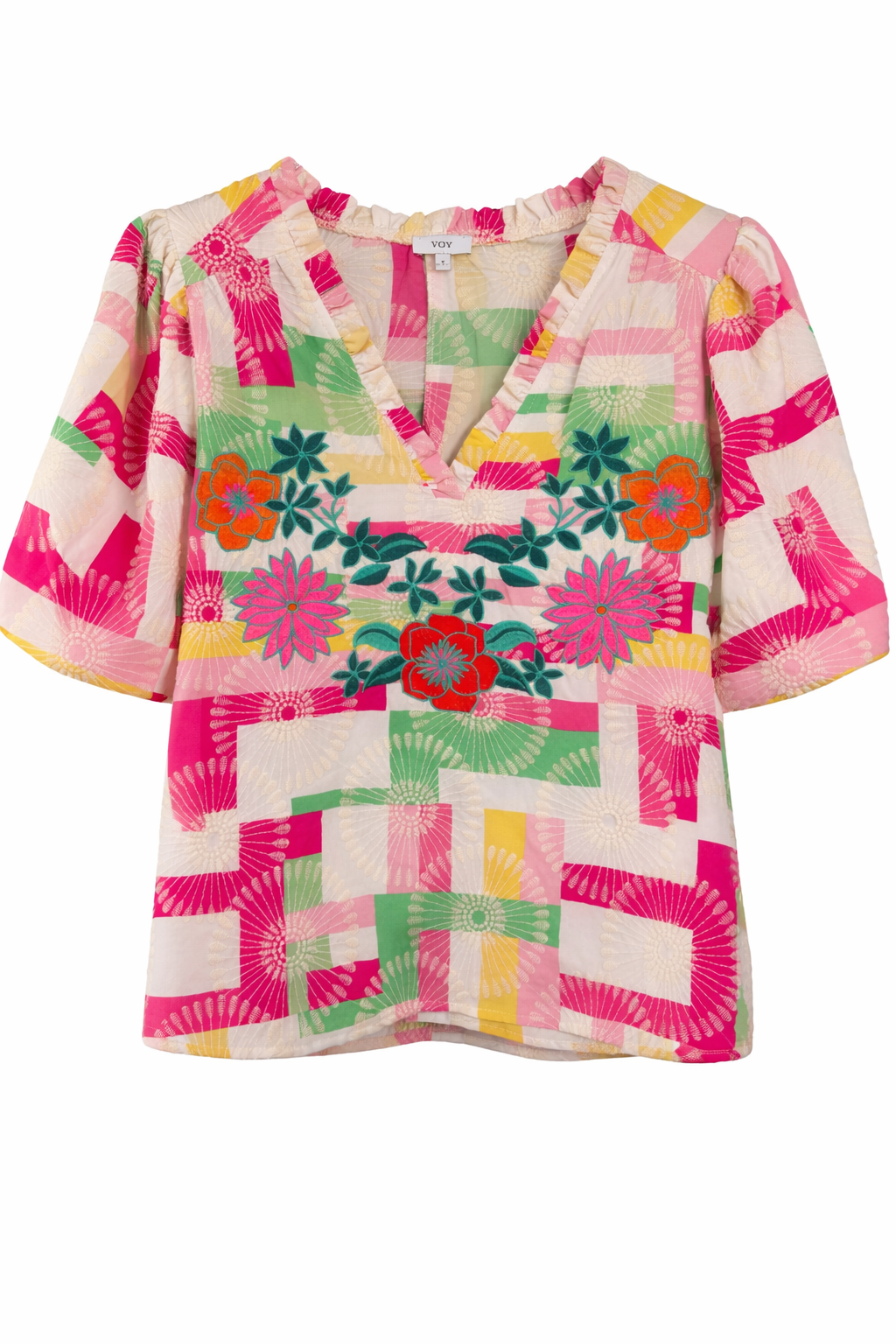 Voy Colorful Embroidered Blouse