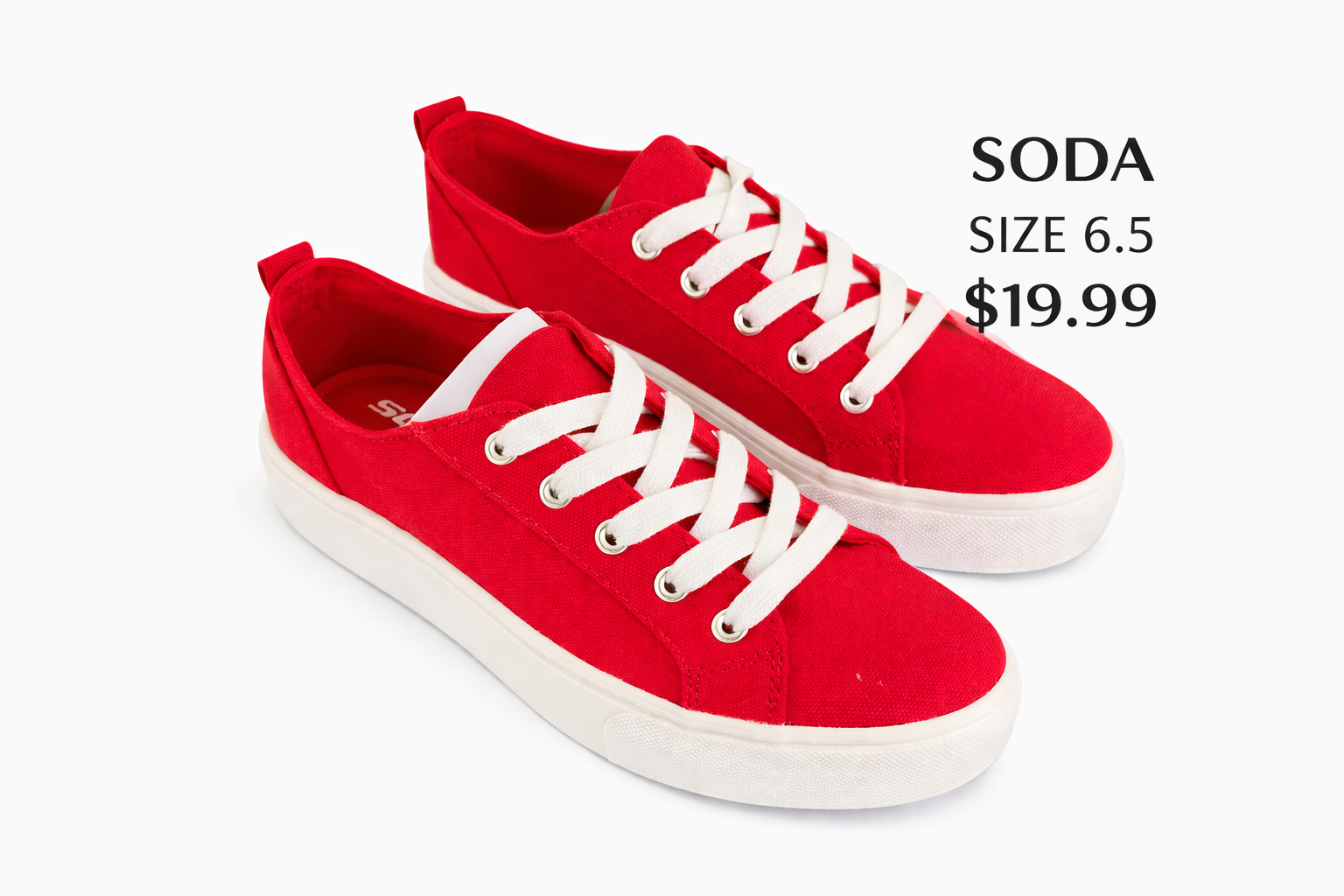SODA RED CANVAS PLATFORM SNEAKERS