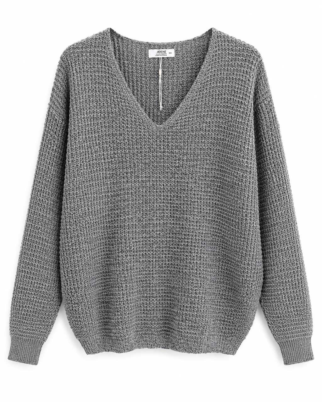Cozy Days Waffle Knit Sweater – Gray