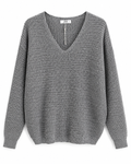 Cozy Days Waffle Knit Sweater – Gray