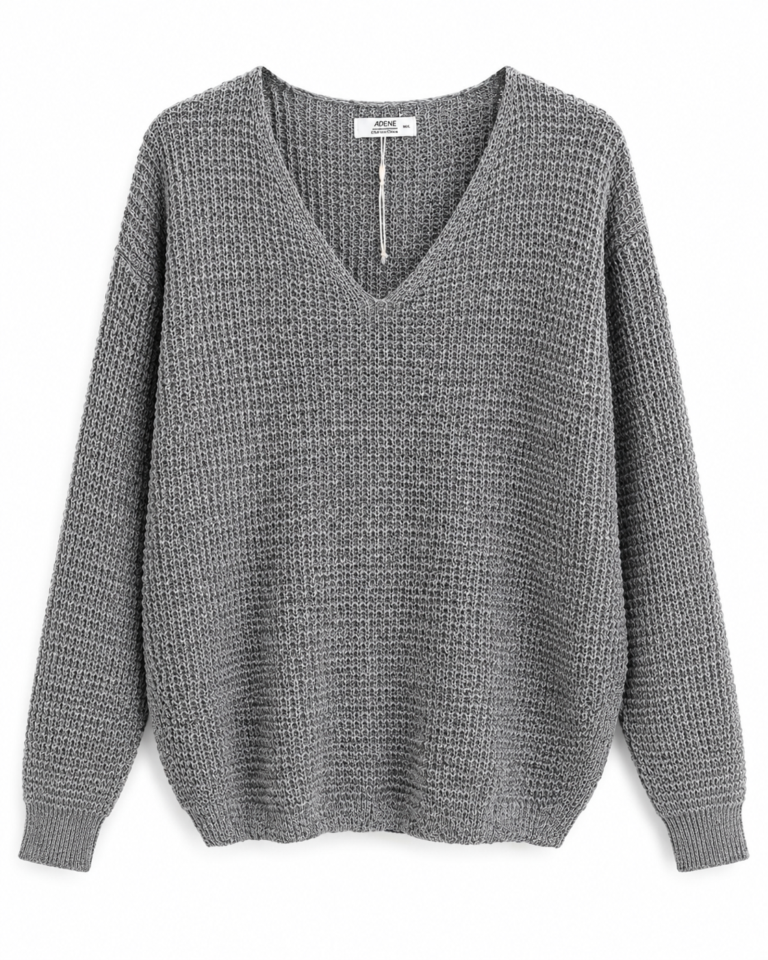 Cozy Days Waffle Knit Sweater – Gray