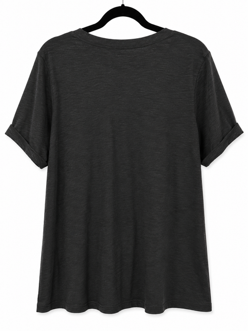 Basic Black V-Neck Top