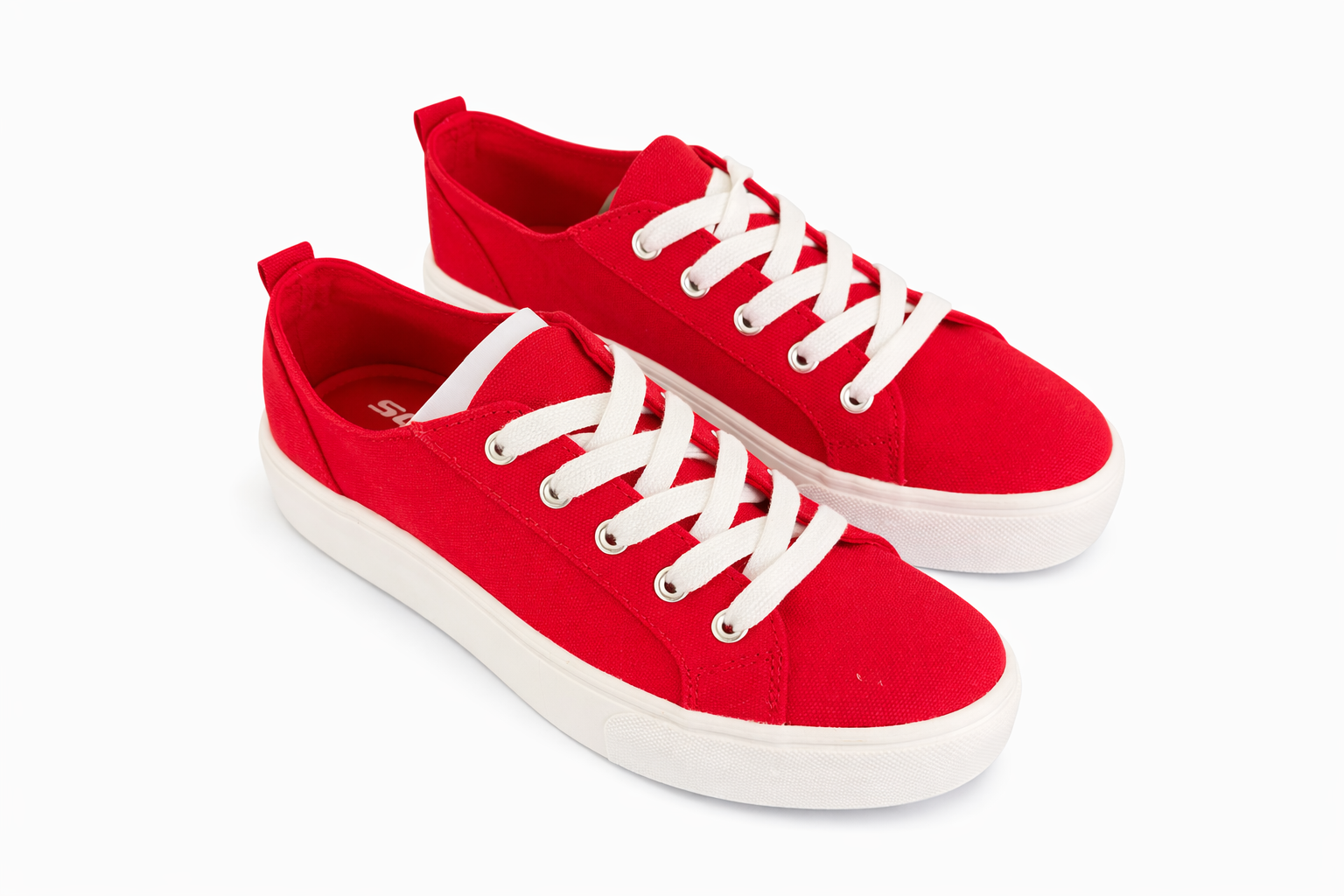 SODA RED CANVAS PLATFORM SNEAKERS