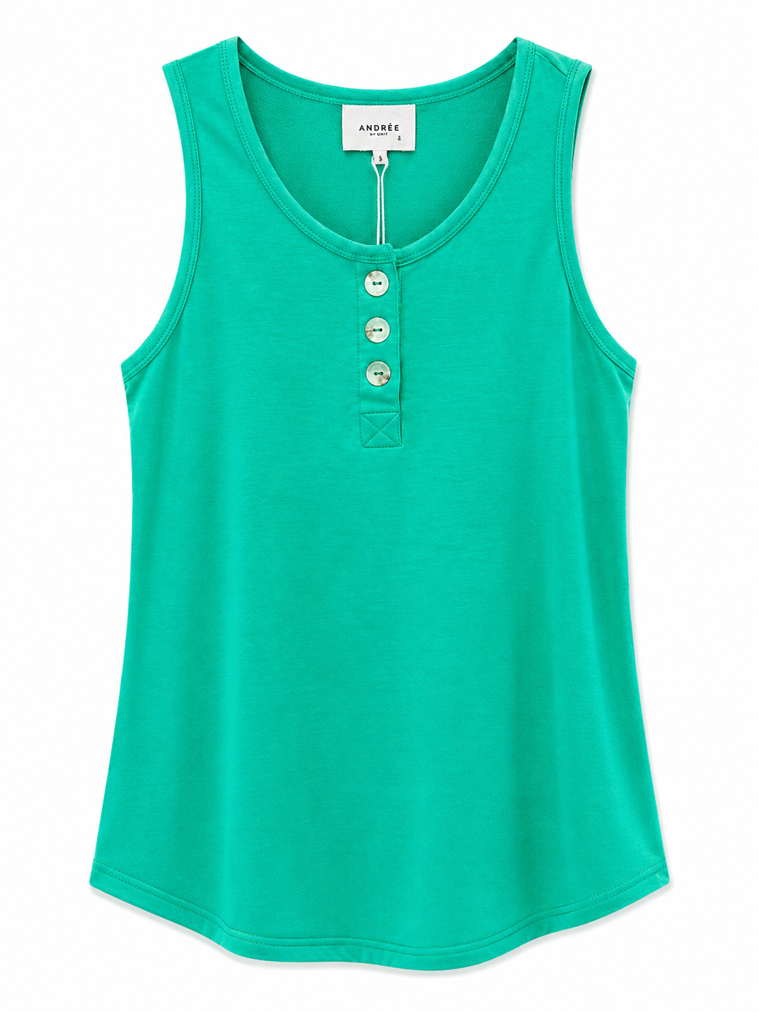 Kelly Green Button Detail Tank Top