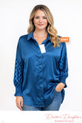 ANDTHEWHY CALIFORNIA Teal Blouse