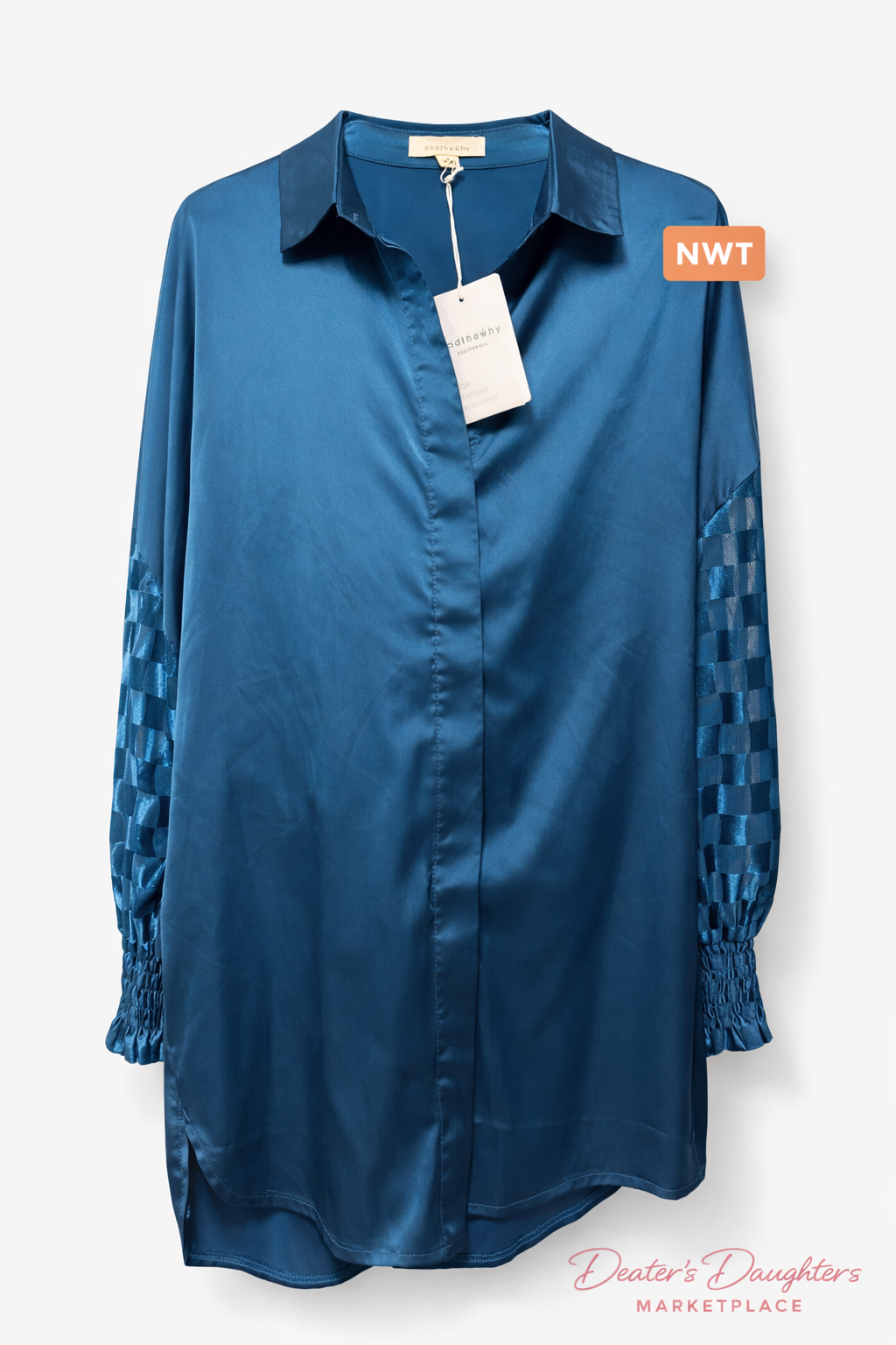 ANDTHEWHY CALIFORNIA Teal Blouse