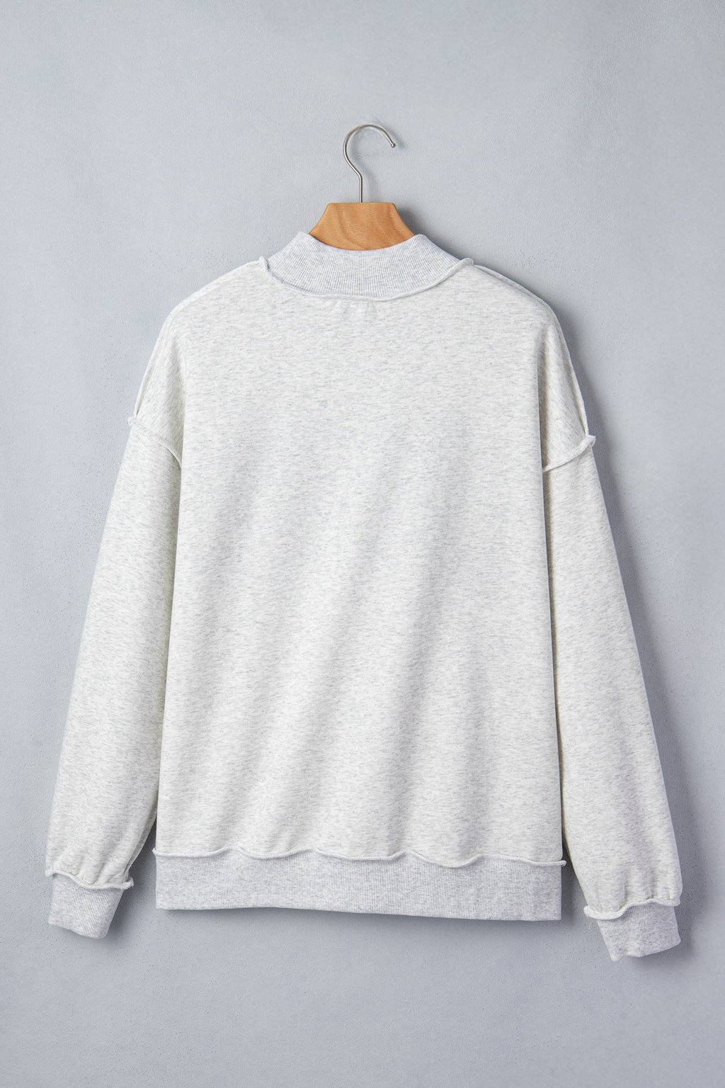 AU Tigers Reversible Game Day Mock Neck Sweatshirt: Light Grey / 65%Polyester+35%Cotton