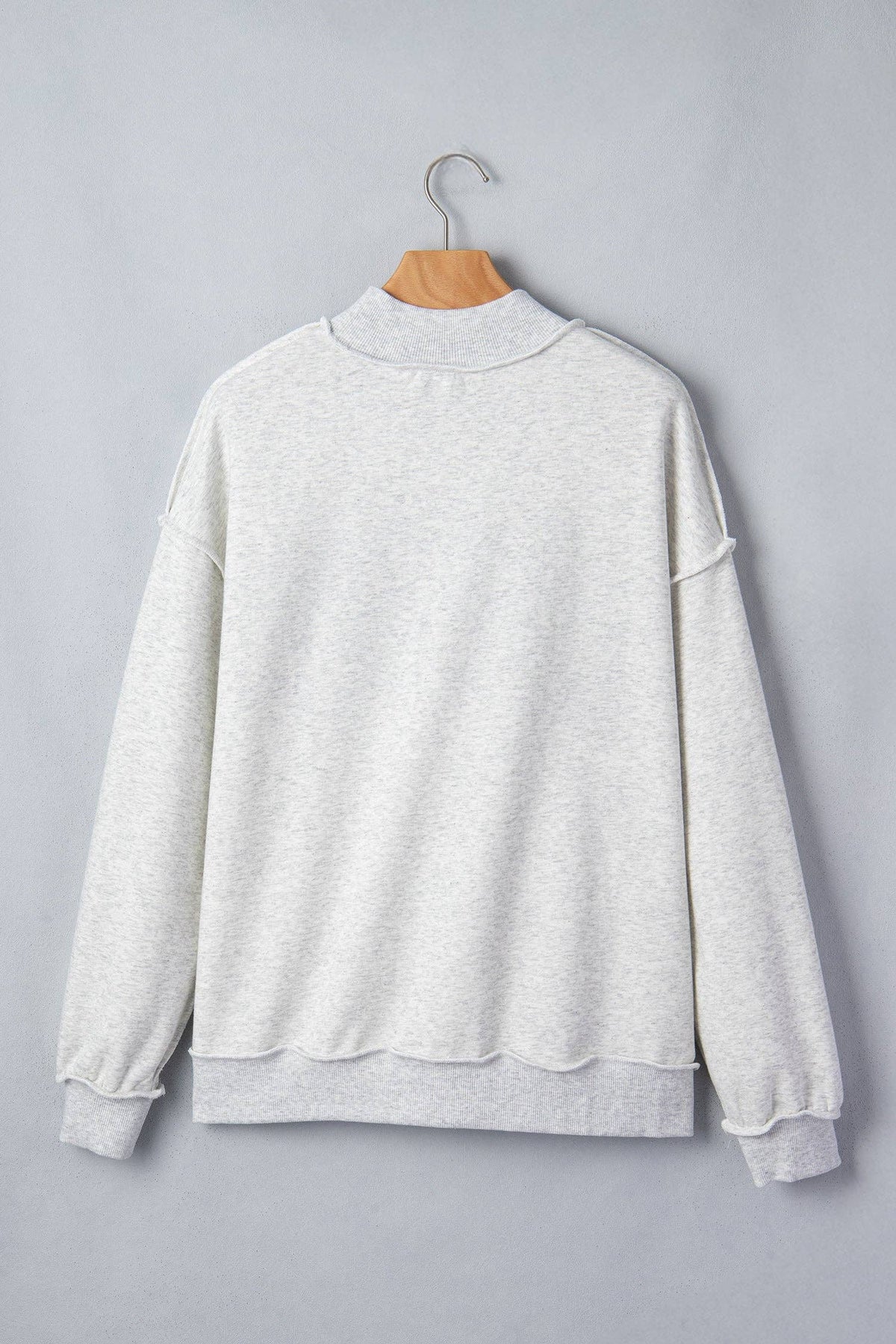 AU Tigers Reversible Game Day Mock Neck Sweatshirt: Light Grey / 65%Polyester+35%Cotton