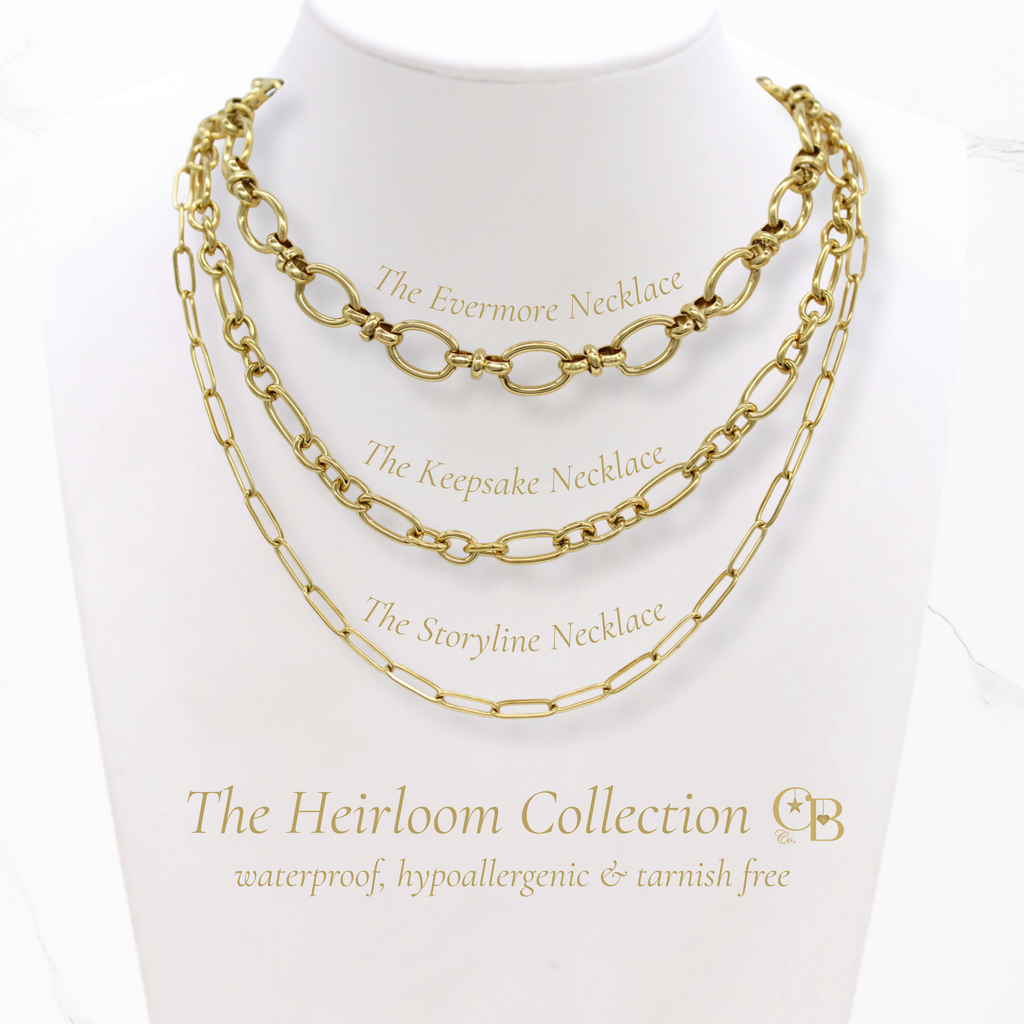 Gold Storyline Necklace | Waterproof, Hypoallergenic & Tarnish Resistant: 18"