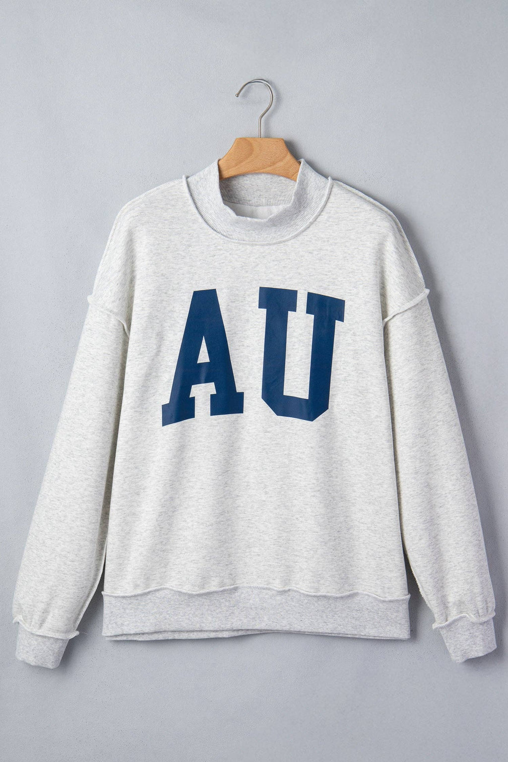 AU Tigers Reversible Game Day Mock Neck Sweatshirt: Light Grey / 65%Polyester+35%Cotton